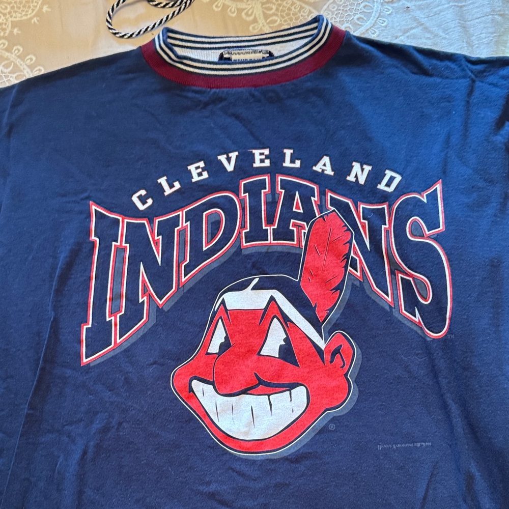 Cleveland Indians Navy Short Sleeve Tee